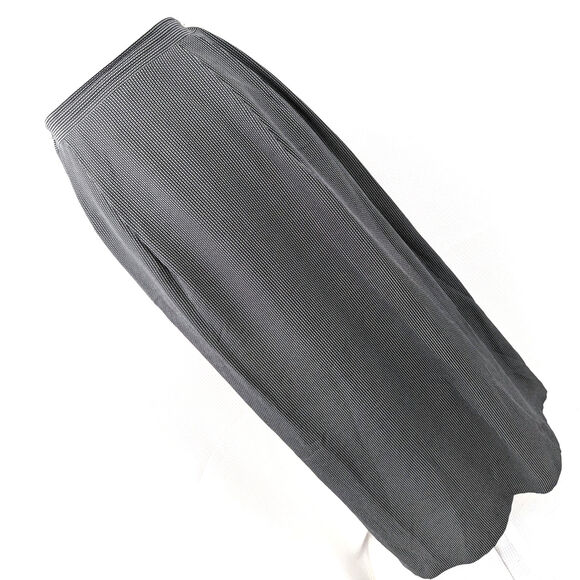 NWOT! TALBOTS! 100% SILK! NAVY, GRAY MICRO-WEAVE PATTERN LONG MIDI SKIRT! SZ 10 - Picture 1 of 7